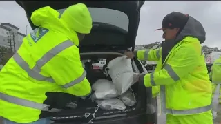 San Francisco residents load up on sandbags ahead of Wednesday storm's arrival