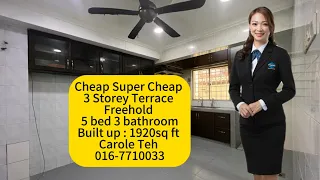 Sri Petaling 3 Storey Terrace | Freehold | 5 bed 3 bath | built up 1920 | near LRT B jalil | Cheap