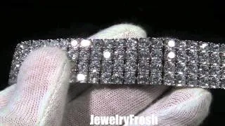 JewelryFresh 13.5 CTW No Tarnish Steel 4 Row CZ Bracelet w/ High End Lab Made Diamonds Hot Seller!