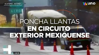 Tráiler estrena sistema “Poncha llantas” en caseta Las Américas del Circuito Exterior Mexiquense