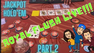 ♠️♦️♣️♥️ROYAL FLUSH CAUGHT ON CAMERA!!!! 🍀🍀🍀JACKPOT (ULTIMATE TEXAS) HOLD'EM! 🟠 PART 2! 🎉🎉🎉