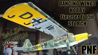 Fieseler Fi156 Storch Camouflage 1600mm Wingspan Balsa - ARF PNP by Dancing Wings Hobby Unboxing