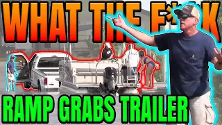 One boat One DUMB mistake! Capt nearly rips trailer in half! -E41