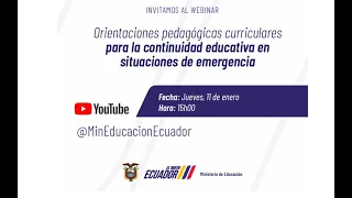 Orientaciones pedagógicas curriculares para la continuidad educativa en situaciones de emergencia