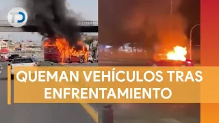 Criminales queman vehículos tras enfrentamiento con Ejército en Jalisco