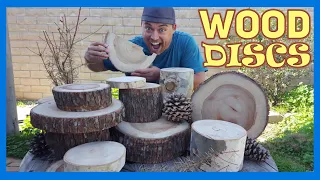 RUSTIC WOOD DECORATIONS! Make Large Level Wood Slices [14 Large Tree Trunk Round Discs]