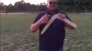 Road Warrior boomerang thrown by happy customer