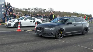 Supercars Drag Racing - DVX850 RS3, Novitec F12, iPE GT3 RS, 1000HP RS6 C7, Quicksilver R8, GT2 RS