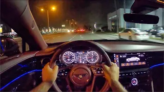 2020 Bentley Flying Spur POV Night Drive (3D Audio)(ASMR)