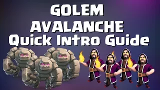Clash of Clans - GOLEM AVALANCHE INTRO GUIDE - ATTACKS & BREAKDOWN - 3 STAR POST UPDATE
