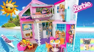 NEW BARBIE MALIBU HOUSE 2019! Barbie Sisters Moves into New Fold Up Vacation Townhouse Playset!!