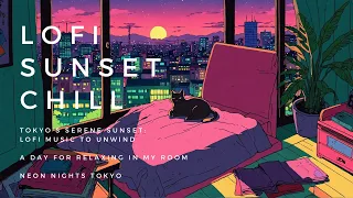 "Tokyo's Serene Evenings: LOFI Music to Unwind”🐈‍⬛💓 LOFI & Japanese 90's city pop culture anime.
