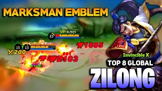 Exp Lane Zilong Marksman Emblem [ Zilong Best Build Top Global ] Invincible X - Mobile Legends