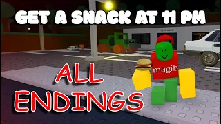 Get A Snack At 11 PM - ALL Endings [ROBLOX]