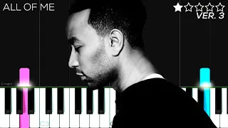 John Legend - All of Me | EASY Piano Tutorial