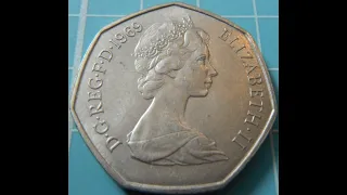 1969 UK 50 Pence Coin