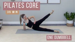 Pilates Core Workout with One Weight │ 35 min │ Spring Challenge Day 18