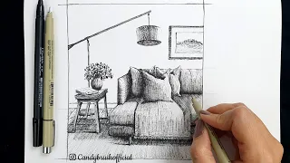 Pen & Ink Drawing #19 | Drawing An Interior Scene In Perspective