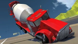 CAN CEMENT TRUCKS FLY? - BeamNG.Drive Ski Jump Mod