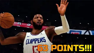 Paul George Highlights vs Dallas Mavericks (63 POINTS!!!) | NBA2K21 ARCADE EDITION