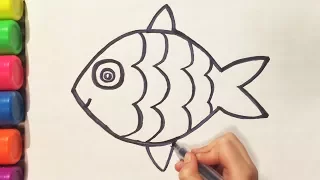 КАК НАРИСОВАТЬ РЫБКУ карандашом HOW TO DRAW FISH Простые домашние рисунки (Эмилия)