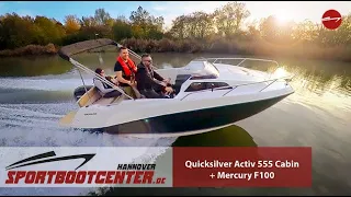 Quicksilver Activ 555 Cabin + Mercury F100