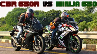 CBR 650R vs Kawasaki Ninja 650 Drag Race 🔥🔥🔥