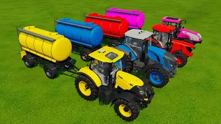 FUEL TANK & CLAAS vs FENDT vs JOHN DEERE vs VALTRA TRACTORS BATTLE - Farming Simulator 22