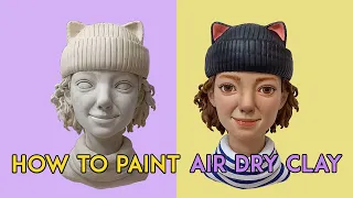 HOW TO PAINT AIR DRY CLAY | ACRYLICS 💓