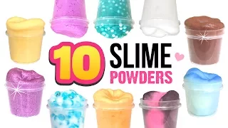 10 DIY Powder Slimes!!! QUICK & EASY Instant Slimes - NO GLUE, NO FACE MASKS, NO BORAX