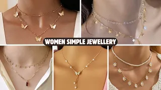Top 10 Women Gold Jewelry Simple Necklace Designs | Women Fashion | @WomenFashion671