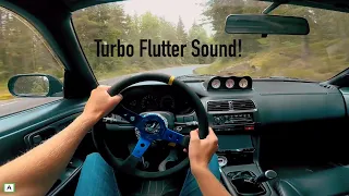 400HP Nissan S14 Sunday Drive POV! Turbo Flutter RAW Sound!