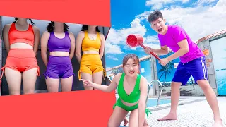 LOL! 1,2,3 … ATM JACPOT CHOOSE NICE GIRL PRANK BATTLE NERF DR Viniea Nerf Guns FUNNIEST POOL PRANK