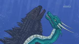 Godzilla vs Manda Kaiju Battle Animation