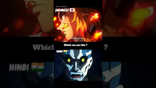 Japanese dub vs Hindi dub Demon slayer // Which you like #shorts