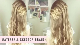 The Waterfall Scissor Braid with a Flower by SweetHearts Hair