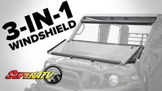 SuperATV's UTV Windshield Gives You 3 Windshield Options in One!