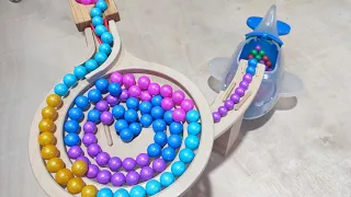 Marble Run ASMR ♫ HABA Slope & Wooden Track, BorneLund Twist, Skeleton Airplane/Transparent Airplane