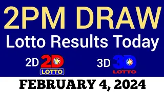 Lotto Result Today 2pm Draw February 4 2024 Swertres Ez2 PCSO Live Result