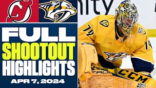 Nashville Predators at New Jersey Devils | FULL Shootout Highlights - April 7, 2024