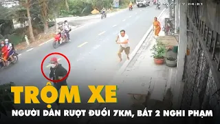 Người dân rượt đuổi 7km, bắt 2 nghi phạm trộm xe máy ở Bình Chánh