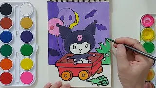 DRAWING KUROMI HALLOWEEN | SANRIO | HELLO KITTY | Vẽ nhân vật Kuromi trong Hello Kitty #kuromi #draw