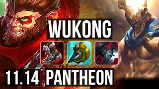 WUKONG vs PANTHEON (TOP) | 8/1/7, 2.5M mastery, 500+ games, Godlike | NA Master | v11.14