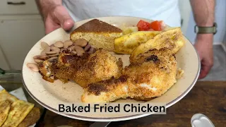 What's For Supper: Baked Fried Chicken, Butter Beans, Fried Squash, Cornbread & Granny's Salad