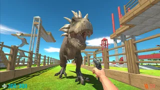 FPS Avatar with all weapons in Battle with New T-rex - Animal Revolt Battle Simulator