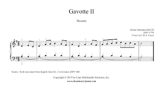 Bach : Gavotte II (Musette) from English Suite No. 3, BWV 808