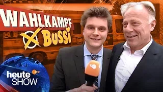 Lutz van der Horst im Wahlkampf-Bussi mit Jürgen Trittin | heute-show