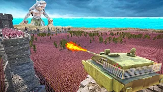 URI 47 Tank Defending Deadly Beach Zone From Monster Shark in Ultimate Epic Battle Simulator 2!