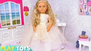 AG Doll Beauty Spa Routine and Wedding Dress! Play toys story