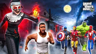 Avengers and Franklin Fight With Evil Nun in gtav | GTAV Avengers | A.K GAME WORLD